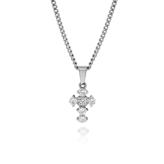 Diamond Cross Hanger  - Zilver